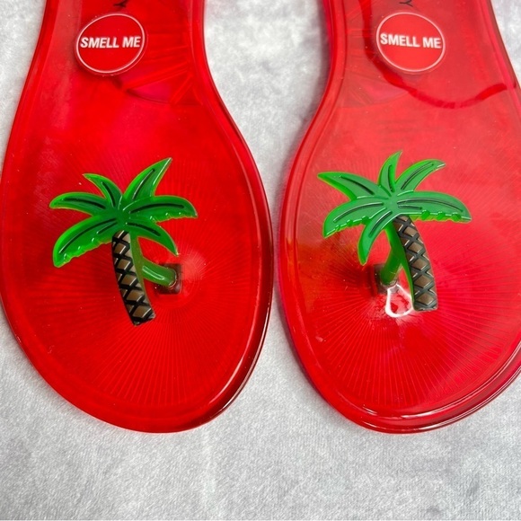 KATY Perry Womens The Geli-Pvc Ankle Strap Palm Tree Sandals Red Size 11 - Picture 7 of 9